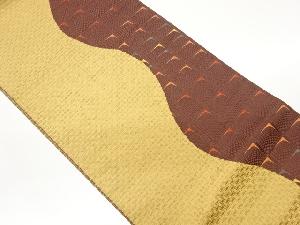 本場筑前博多曲線に抽象模様織出し名古屋帯